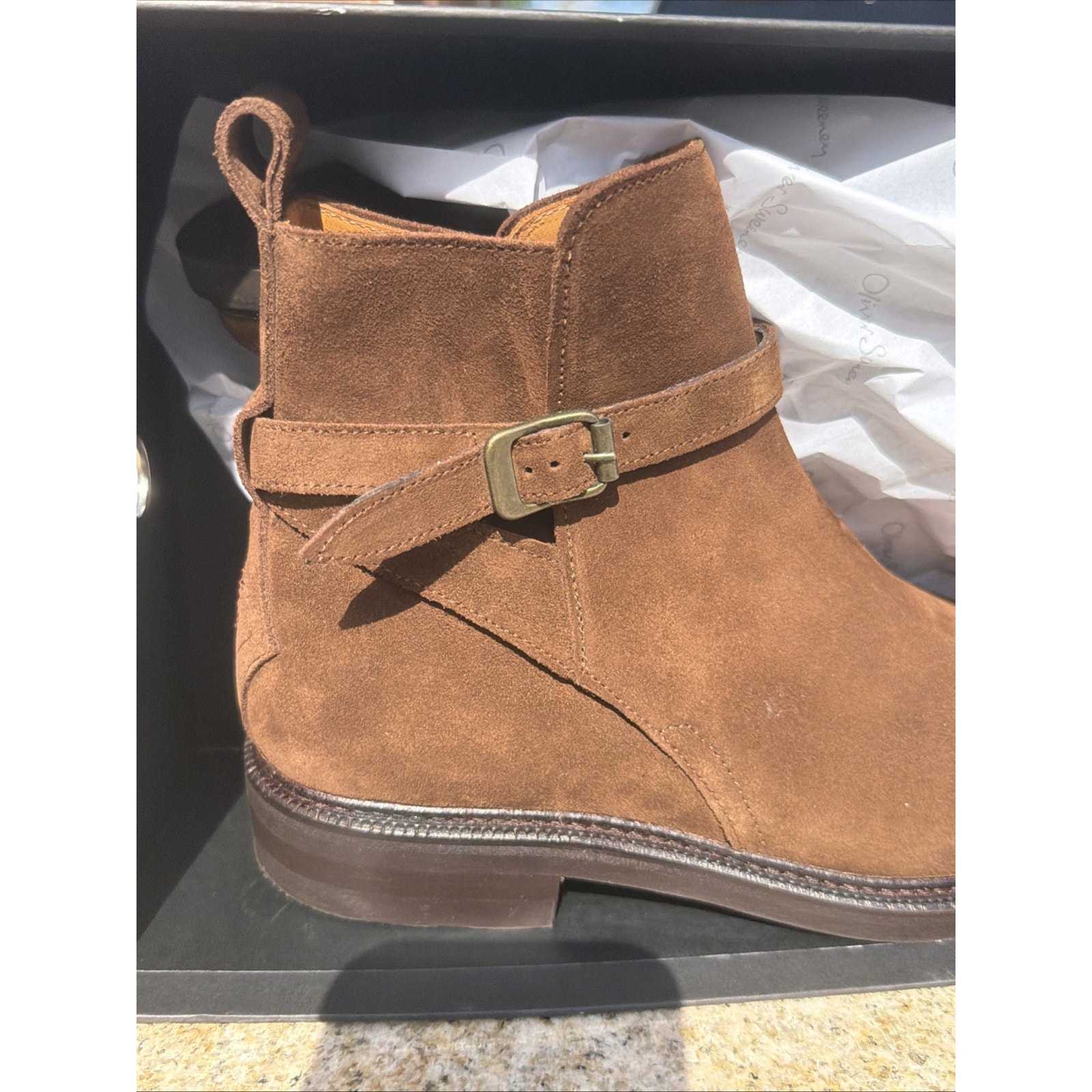 Oliver Sweeney Varzea Ankle Boots In Rich Snuff Brown Suede Nib Eu 40 — image 4 of 5